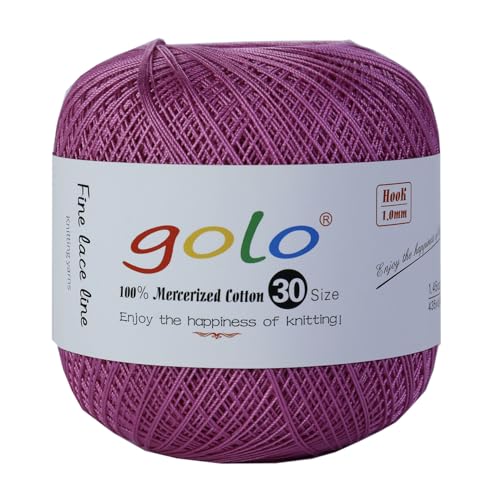 Image of golo Crochet Thread Size 30 Yarn for Hand Kniting Yarn for Tatting Pink 253