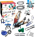 Zipline Kit - Zipline Kits For Backyard Zipline Kit For Kids And Adults, 120ft Zip Line Kit With Brake, Safety Harness, Zipline Kit With Seat, Backyard Zipline For Kids, Zip Lines for Kids Outdoor