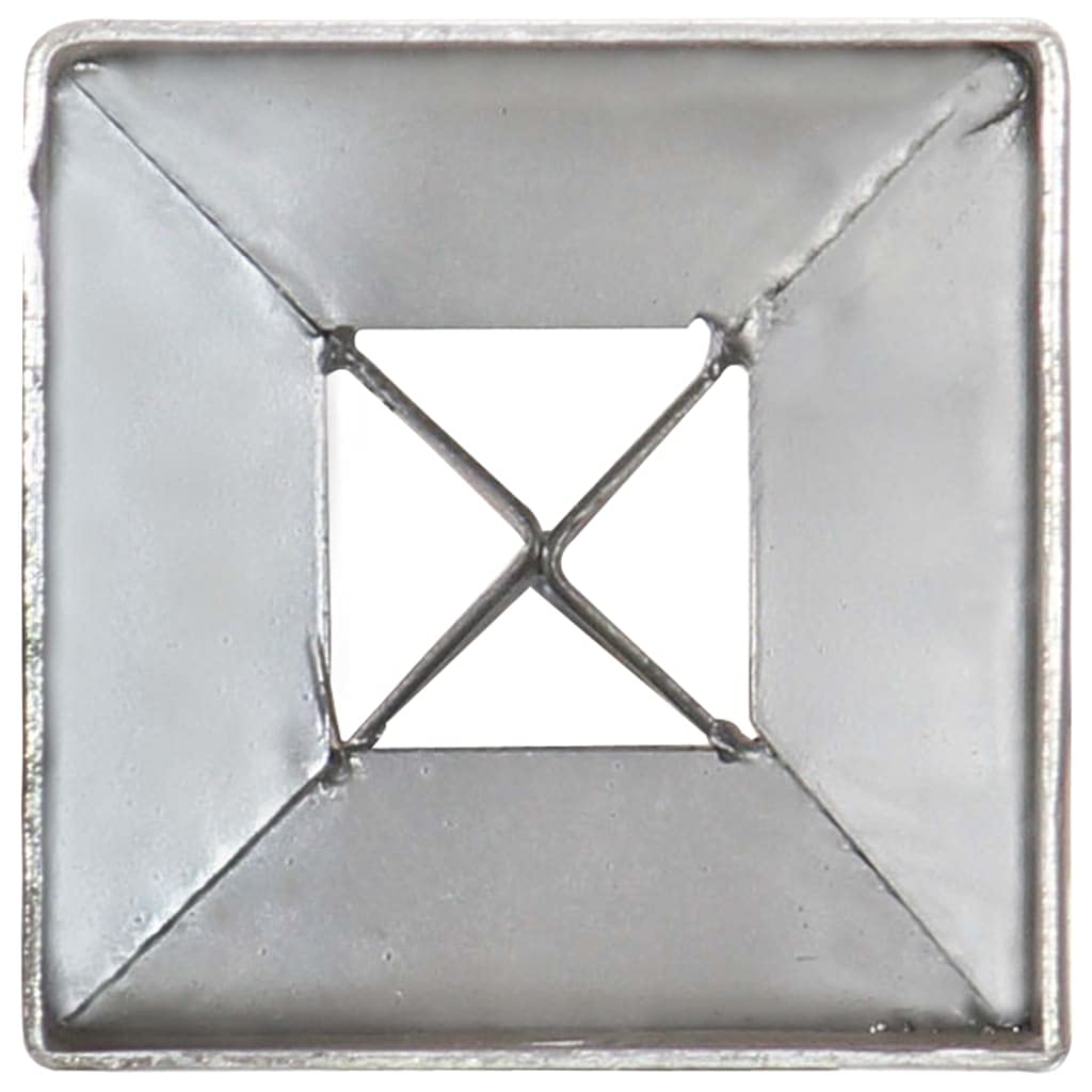 Tidyard Erdspieße Bodenhülse Einschlagbodenhülse Einschlaghülse Erdanker Pfostenträger 6 STK. Silbern 7 x 7 x 90 cm Verzinkter Stahl