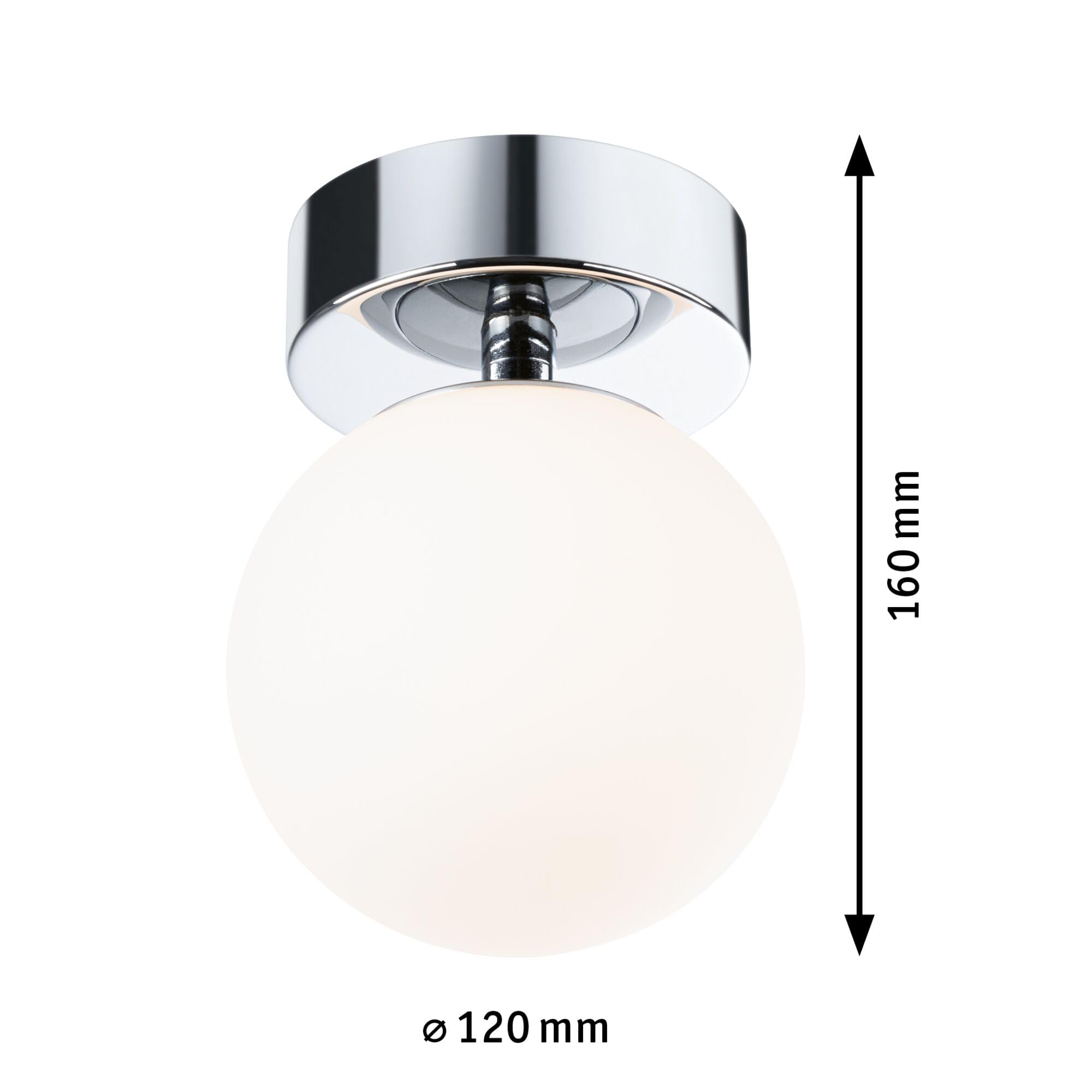 Paulmann 71064 Plafón LED Selection Bathroom Gove IP44 3000K 400lm 230V 5W, cromado, satinado luminaria de baño