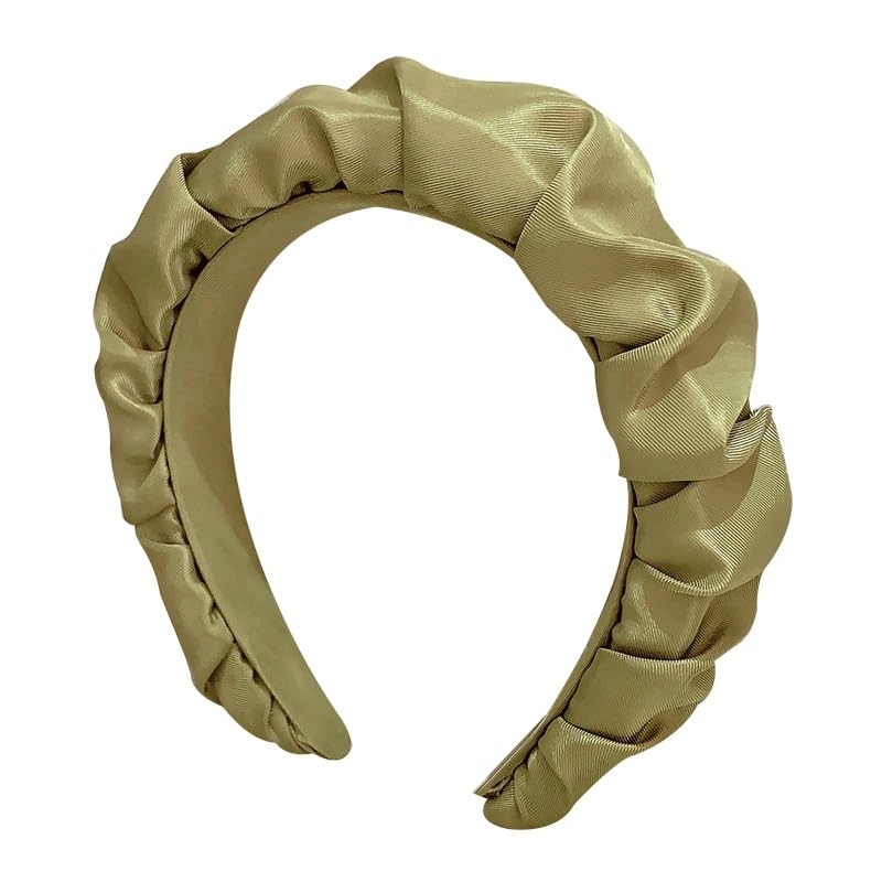 Vintage Pleated Thick Sponge High Cranial Top Headpiece Press Hairpin Wide Edge Headband