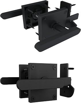 Double Sided Gate Latch, Heavy Duty Aluminium Garden Latch, Suitable for Courtyards, Fencing, Gardens, and Pool Gates with Double-Sided Handles, Black