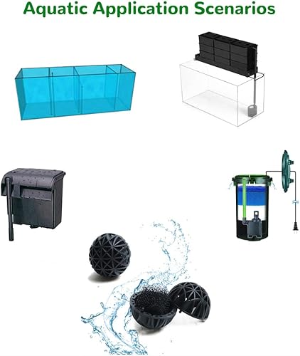 Miniatura 4 de J-star 100 unidades de 0.62 pulgadas para acuario bio bolas filtrantes, medios de filtro para tanque de peces de acuario, bolas de filtro de medios