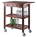 Winsome 94734 Jonathan 2 Drawer Rolling Kitchen Cart in Walnut