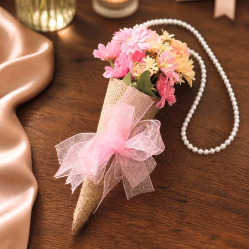 Image of SATYAM KRAFT 1 Pcs Artificial Daisy Flower Bouquet with Pearl Handle | Decorative Wall Hanging Floral Arrangement for Home Decor, Living Room, Gifting & Festive Decoration (Daisy)