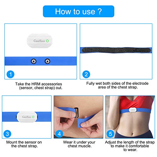 Image of COOSPO Bluetooth Heart Rate Monitor,BLE ANT+ Heart Rate Chest Strap Monitor,Dual HRM Heart Rate Sensor Compatible with Peloton,Zwift,DDP Yoga,Strava,Polar,Wahoo,Garmin Watches,GPS Bike Computers