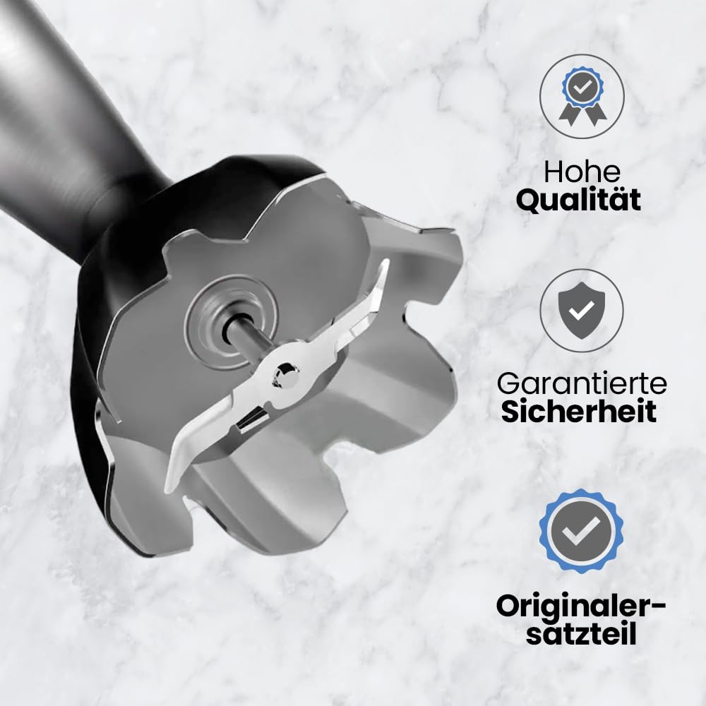 Anakel Home Ersatz Mixfuß Edelstahl kompatibel mit Braun Multiquick 9 - Stabmixer Schaft für MQ9037 MQ9087 MQ9187 Type 4200 | Pürierstab Ersatzteil 7322115504
