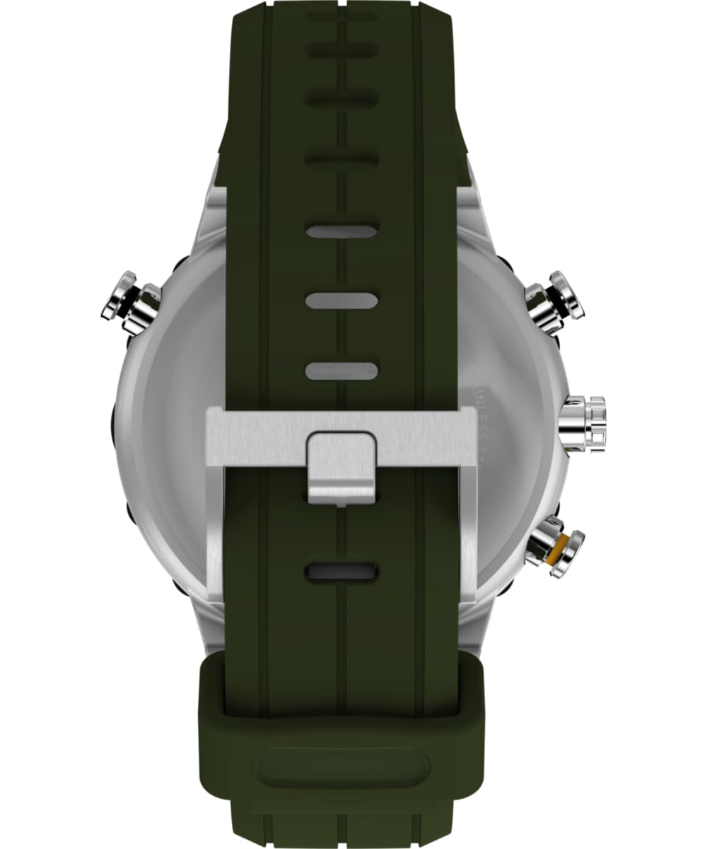 Timex TW2Y14400 Expedition Tide-Temp-Compass - Orologio al quarzo da uomo, 45 mm, cinturino in silicone verde con quadrante verde e cassa in acciaio inox
