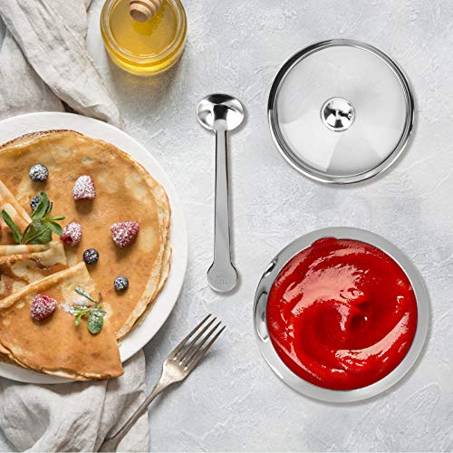 Hanmir Stainless Steel Sugar Bowl With Clear Lid And Sugar Spoon 8.1 Ounces(240 Milliliter) Sugar Container thumb #4