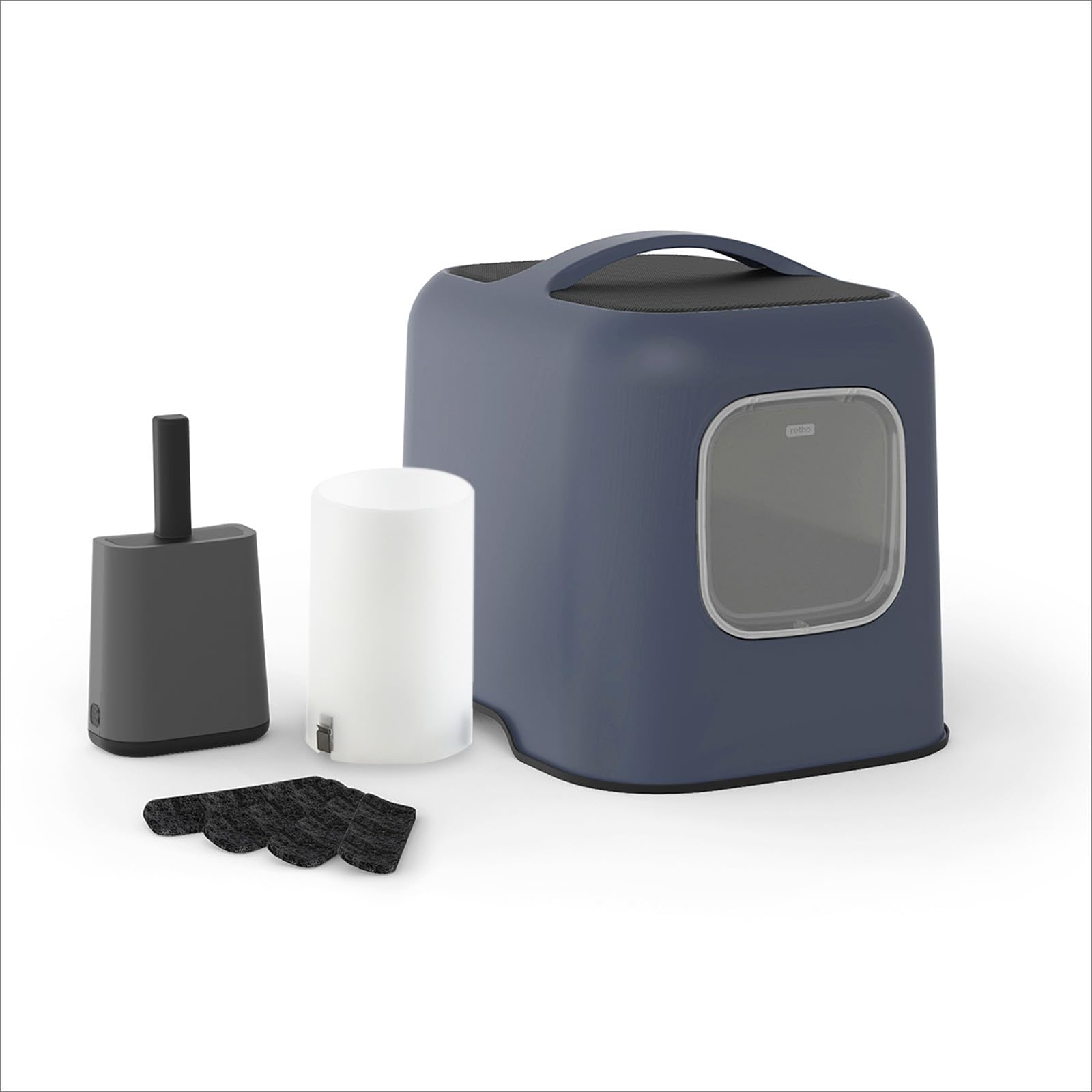 Rotho MyPet BEA Protect arenero Gato con Capucha y Filtro de carbón Azul
