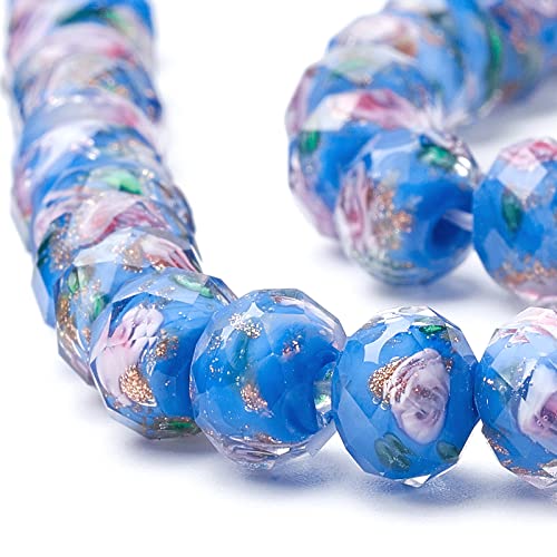 OLYCRAFT 45pcs 11~12mm Gold Sand Lampwork Beads Glass Handmade Round Loose Beads for Rosary Making Jewelry Craft Making with 1.6~2mm Hole - Image 2