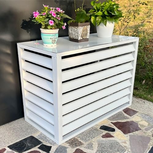 KHLMSRXJ Valla para Aire Acondicionado, Cubiertas para radiador, diseño Resistente al Agua, antigranizo y Resistente al Viento, Valla para Ocultar el Aire Acondicionado, reducción de Ruido,