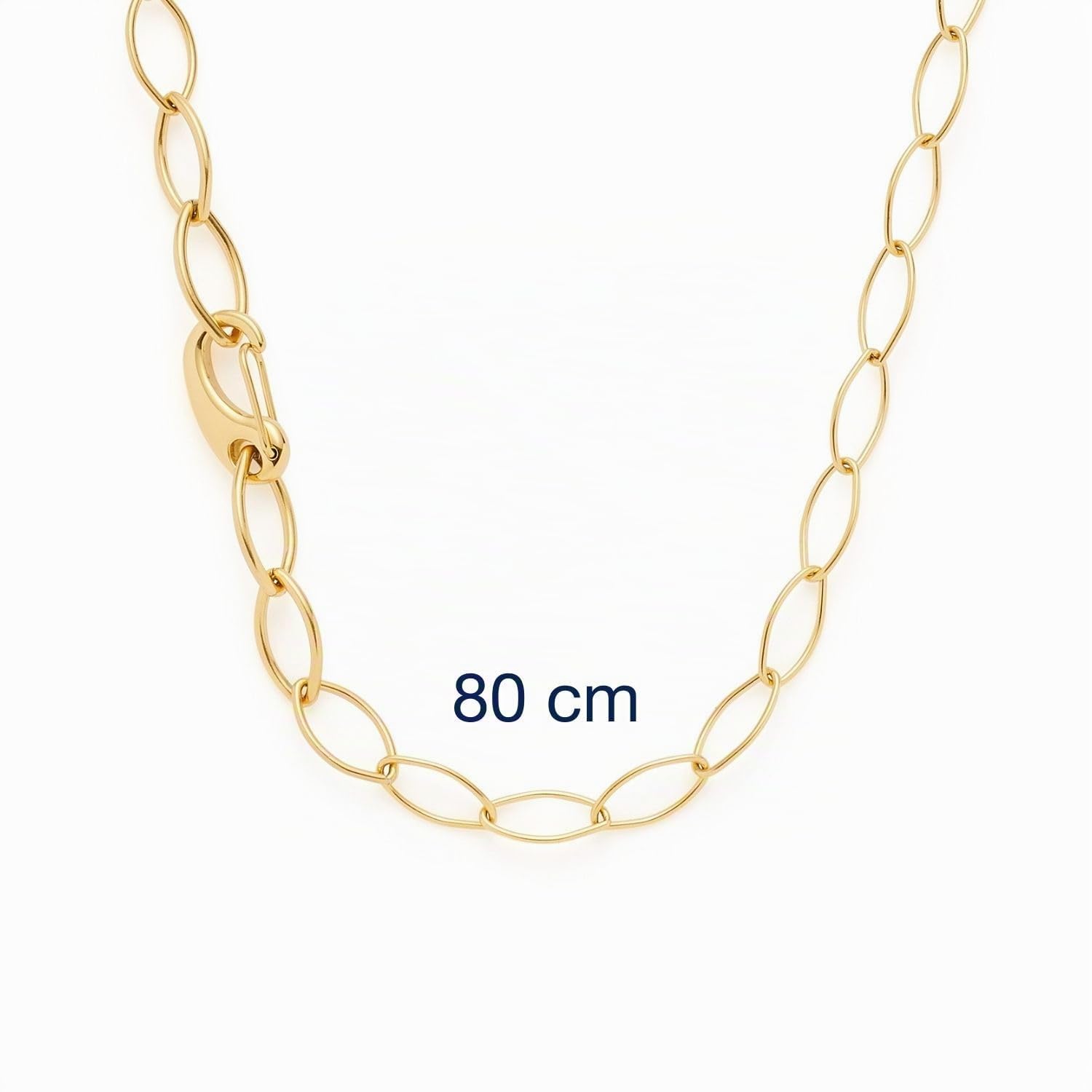 JEWELS BY LEONARDO Halskette Tory • lange Glieder-Kette aus goldfarbenem Edelstahl • luftige, große Kettenglieder in weicher Rautenform • 80 cm Länge • Schmuck Geschenk für Frauen • 024920