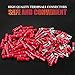 Hilitchi 50Pairs Insulated Male Female Bullet Quick Splice Wire Terminals Wire Crimp Connectors (Red, 22-16 Gauge)