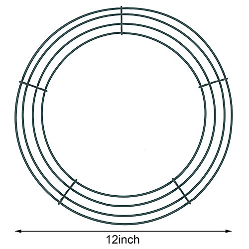 3 Pack Wire Wreath Rings Wire Wreath Frame For Christmas Decoration, Dark Green (12 Inch) #TOP3