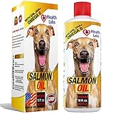 Omega 3 & 6 Salmon Oil Liquid for Dogs and Cats - 100% Pure Natural Organic Fish Oil Supplements for Pets - Unscented Formula With EPA DHA - For Healthy Skin and Shiny Coats - 16oz - 100% Satisfaction