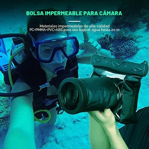 Funda Protectora para Cámara Subacuática, Funda Impermeable HD para Carcasa Subacuática, Bolsa Seca para Cámara SLR DSLR