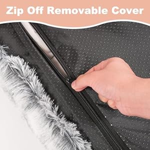   Waterproof-Dog-Crate-BedPlush-Dog-Crate-Pad-with-Removable-CoverFaux-Fur-Dog-Bed-for-Small-dogs-and-CatsFluffy-Washable-Dog-Kennel-Bed-23x18Dark-Grey