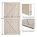 SMARTSTANDARD 42in x 84in Sliding Barn Door with 7ft Barn Door Hardware Kit & Handle, Pre-Drilled Ready to Assemble, DIY Unfinished Solid Spruce Wood Panelled Slab, K-Frame, Natural