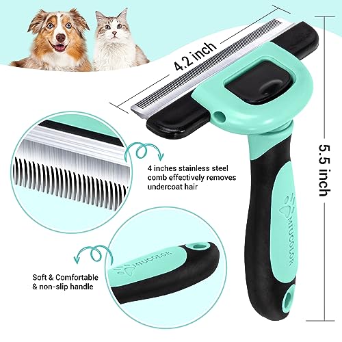 Image of MIU COLOR Pet Grooming Brush, Deshedding Tool for Dogs & Cats, Spring Green | Effectively Reduces Shedding by up to 95%,Safe and Comfortable for Short Medium and Long Pet Hair