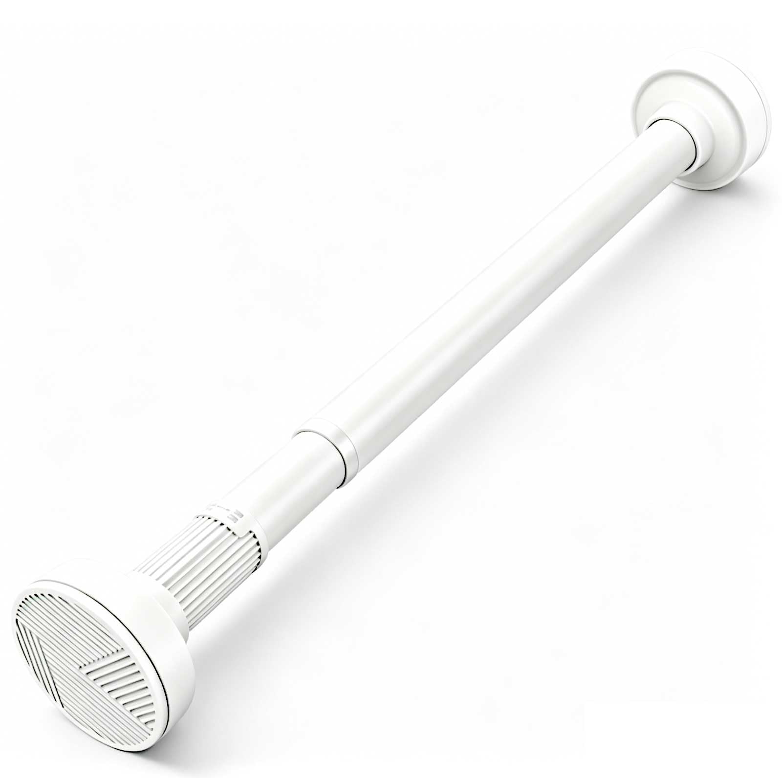 Shower Tension Curtain Rod with Ring, 1.3 in Dia, Stainless Steel Curtain Rods No Drilling for Windows, Bathroom, Home, 29.5-193"(White,280-350cm/110-138in)