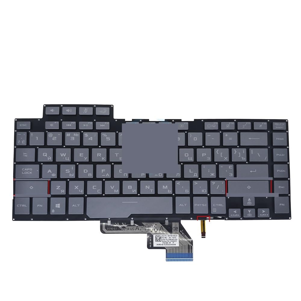 Części do laptopa USA angielski UA/RU Hiszpania Podświetlana klawiatura RGB dla ROG dla Zephyrus GX502GW GA502 GU502DU GU502GV GU502LW GU532GU Klawiatury do laptopa (UA RGB Gray)