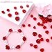 60pcs 8mm/10mm/12mm Red Rose Beads Detailed Carved Flower Loose Charm Beads Jewelry Making Accessories for DIY Necklace Bracelet Crafts Supplies Handmade Decoration