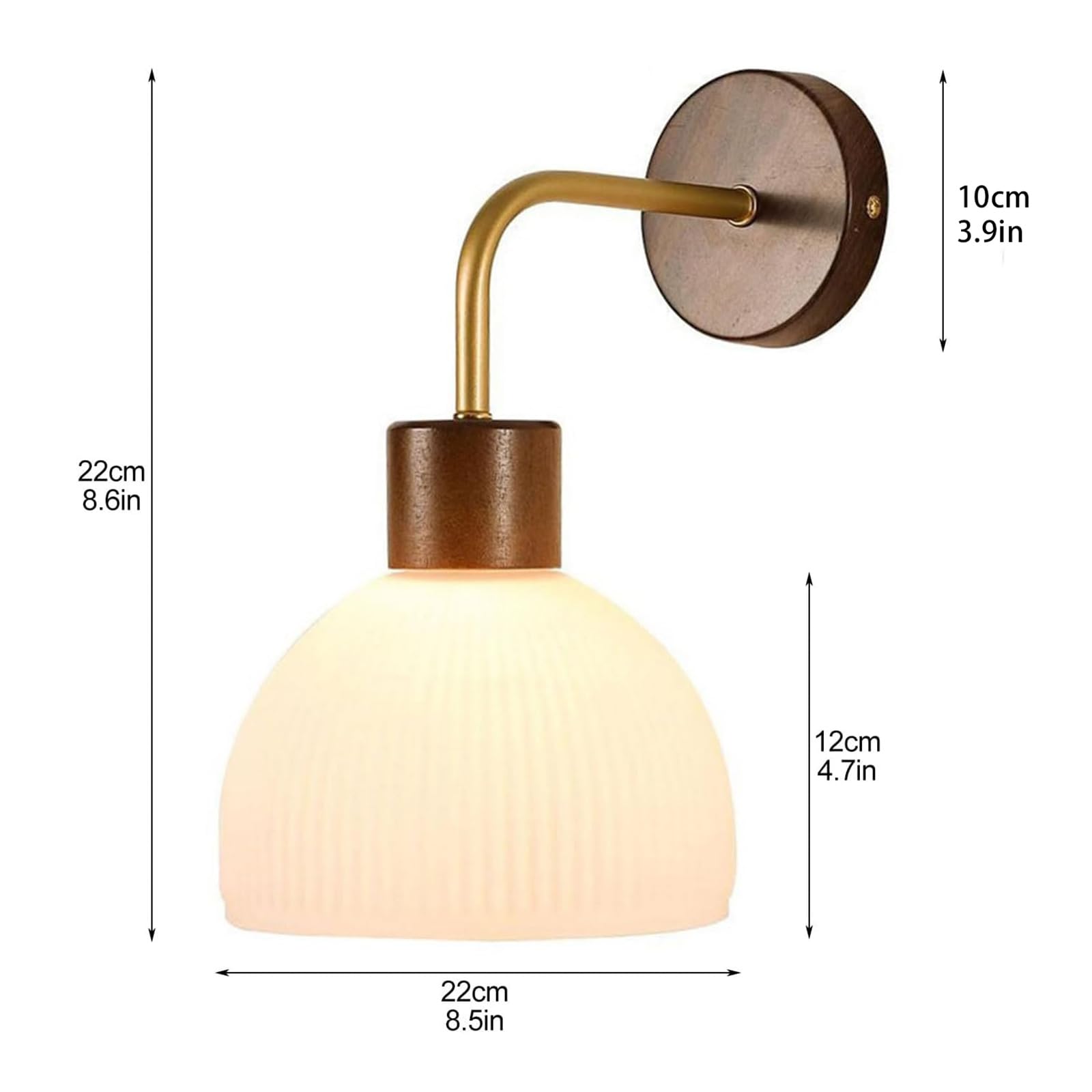 Applique Murale d'intérieur Nordique à intensité Variable 2700 K-6500 K, Douille E27 en Grain de Bois avec télécommande, Lampe Murale Rechargeable par USB, alimentée par Batterie