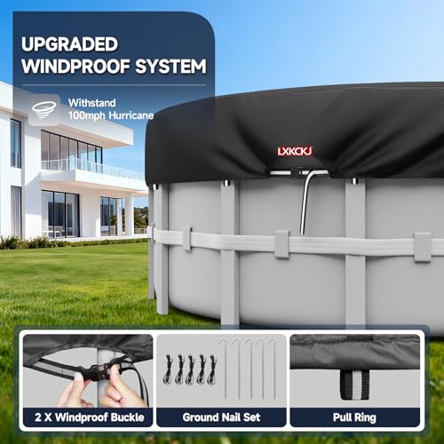 Image of LXKCKJ 6 Ft Pool Cover for Above Ground Pools, Round 420D Solar Oxford Tarp