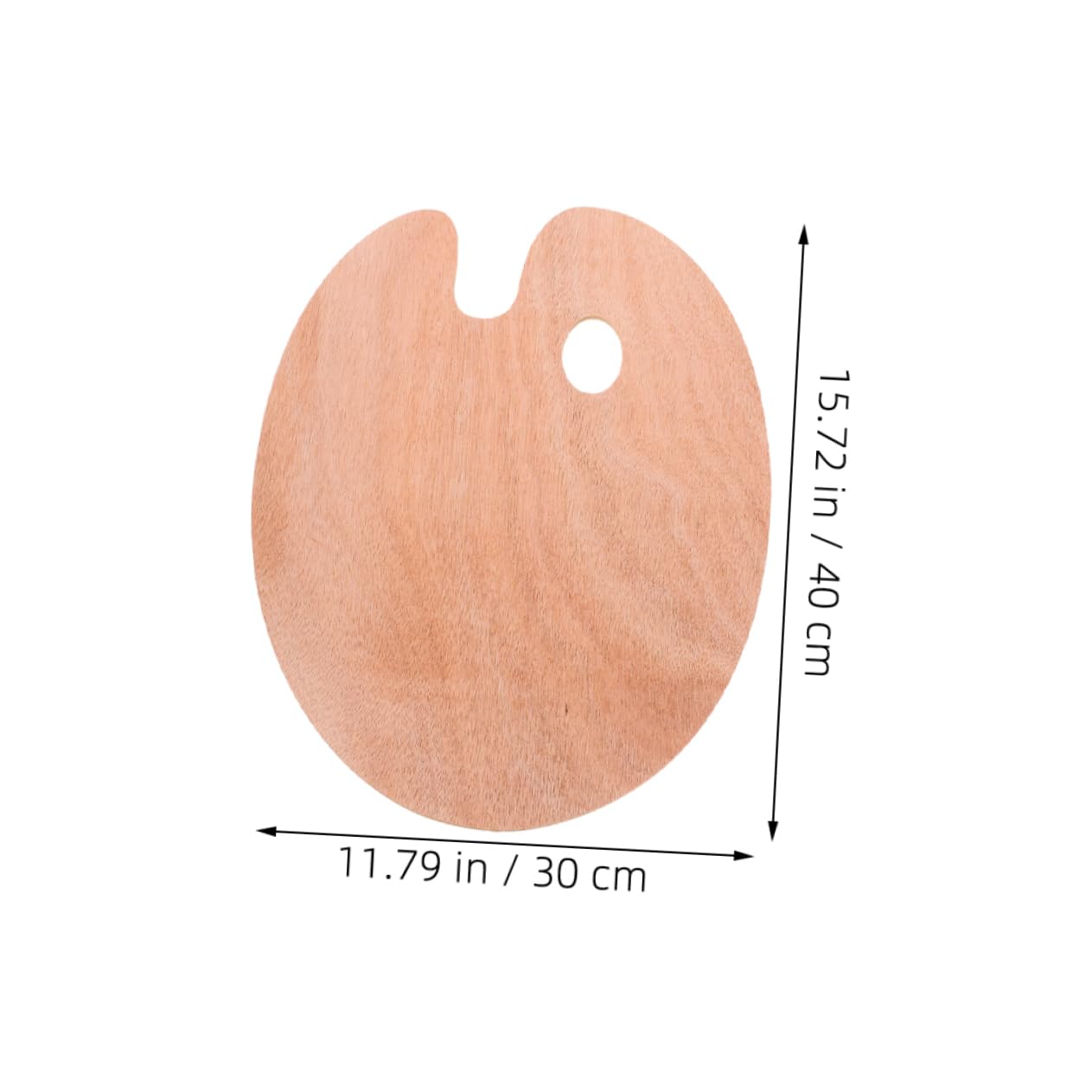 Artibetter 2 Stück Ovale Holz Mischpalette mit Daumenloch Ergonomisches Design für Ölfarben und Gouache zum Farbmischen und Basteln