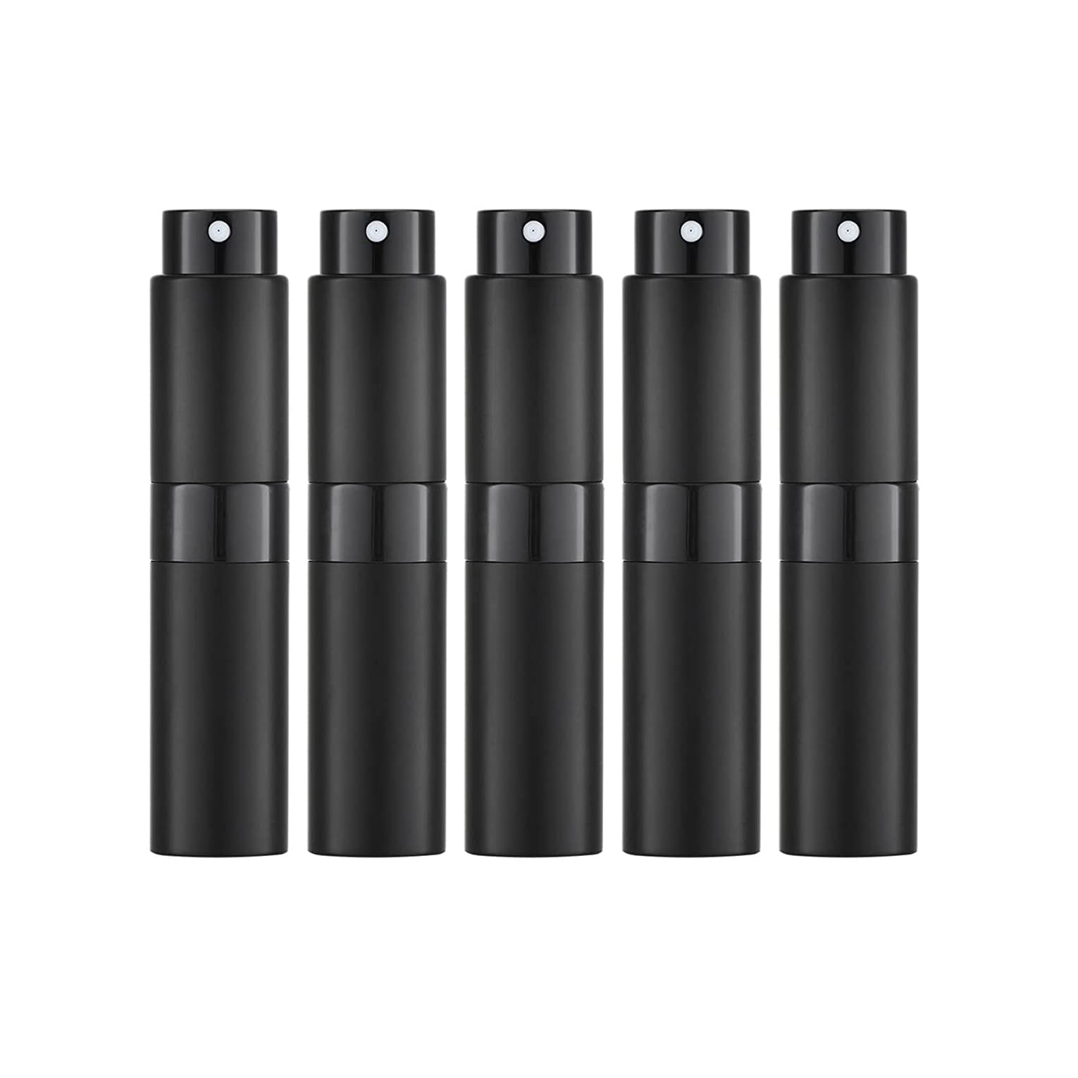 travel cologne bottle, ELECDON 5PCS 8ml Travel Perfume Atomizer Refillable, Mini Cologne Spray Bottle Empty, Small Aftershave Sprayer for Liquid Dispenser (Black)