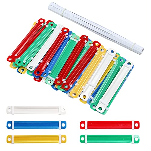 50 Pcs Paper Fasteners, Plastic Paper Clips, Hole Punch Binder Clips, Hole Binder Clip, 2 Hole Binder Clips, For Office School Paper Files, Multicolor