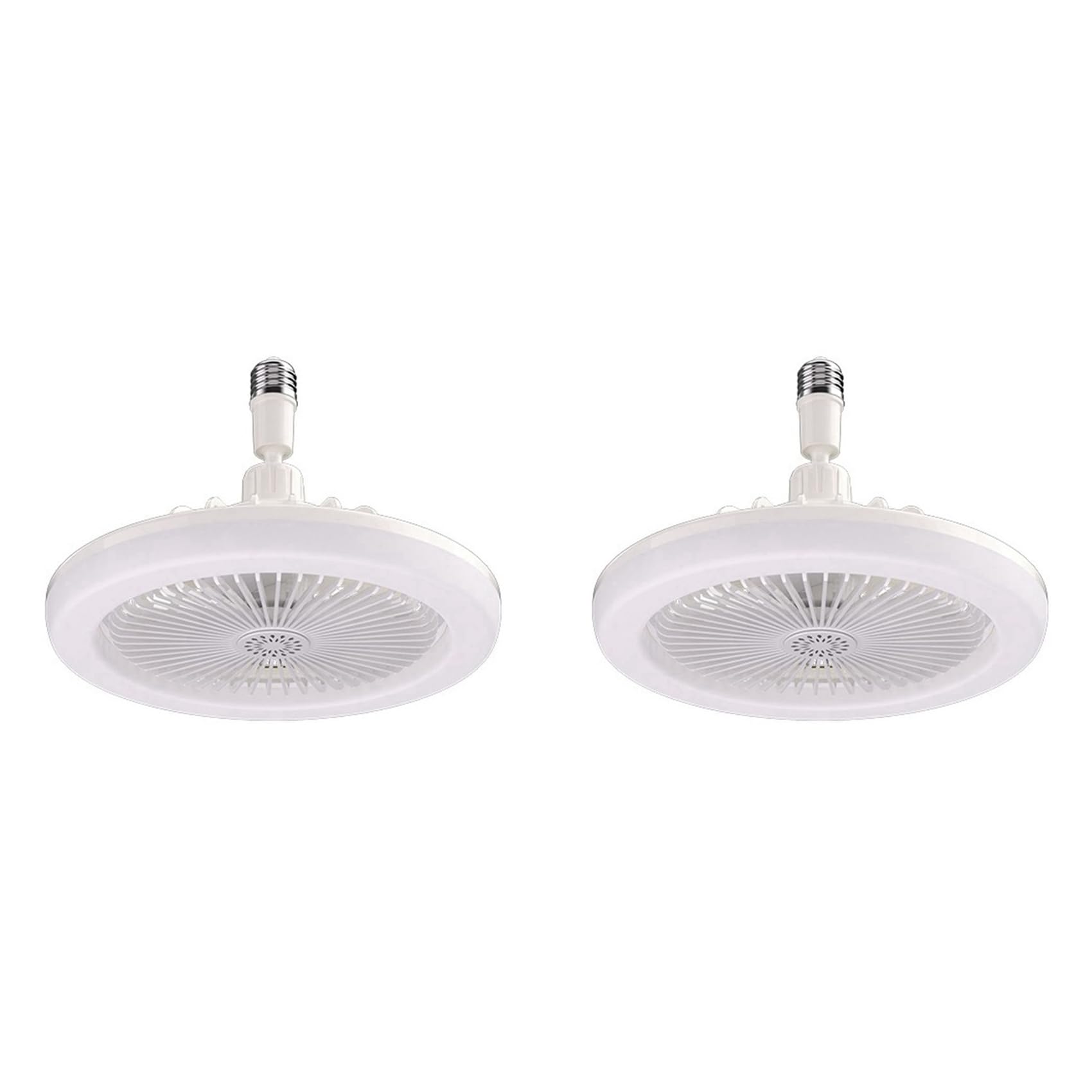 Hndhbfgrt 2X Ceiling Fans with Remote Control and Light Lamp Fan E27 Converter Base Smart Silent Ceiling Fans