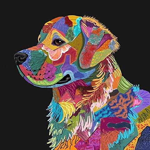 DIY 5D Diamond Painting Kits for Adult Kids, Dog Puppy Diamond Painting Art Full Round Drill Kit Embroidery Numbers Crystal Rhinestone Arts and Crafts for Home Colorful Dog 11.8x11.8 in by witfox Cover