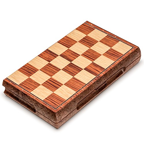 Yellow Mountain Imports Magnetic Portable Chess Set (10.6 Inches) - Folding, Travel Board Game #TOP6