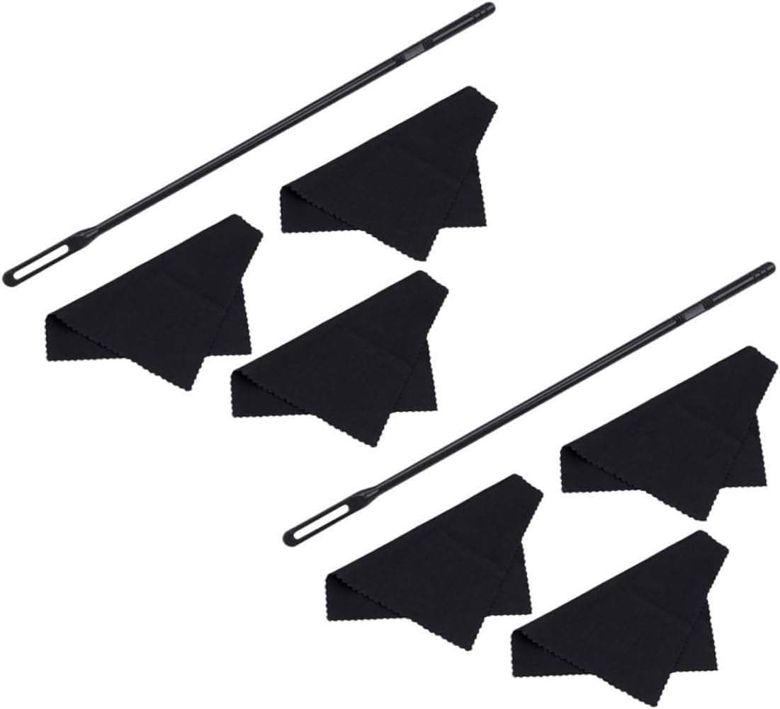 Cabilock 8pcs Flute Cleaning Set with 2 Rods and 6 Cloths, Wind Instrument Maintenance Kit for Flute Care and Polishing, Musical Instrument Cleaning Supplies for Musicians and Students