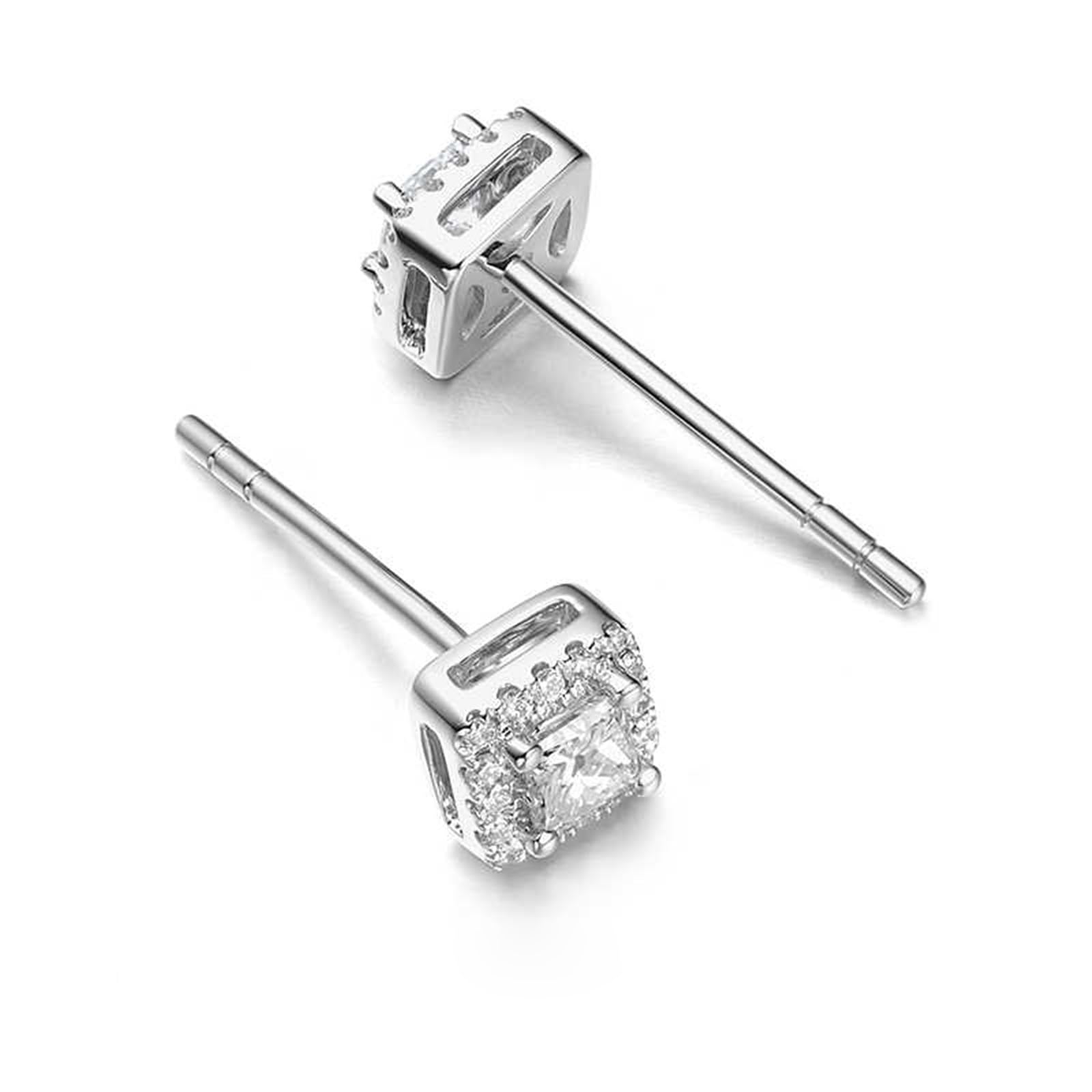 Ohrringe 9k/14k/18k Echtgold Damen, Ohrstecker Frauen mit Labor Diamant, Echtschmuck Hochzeit Braut