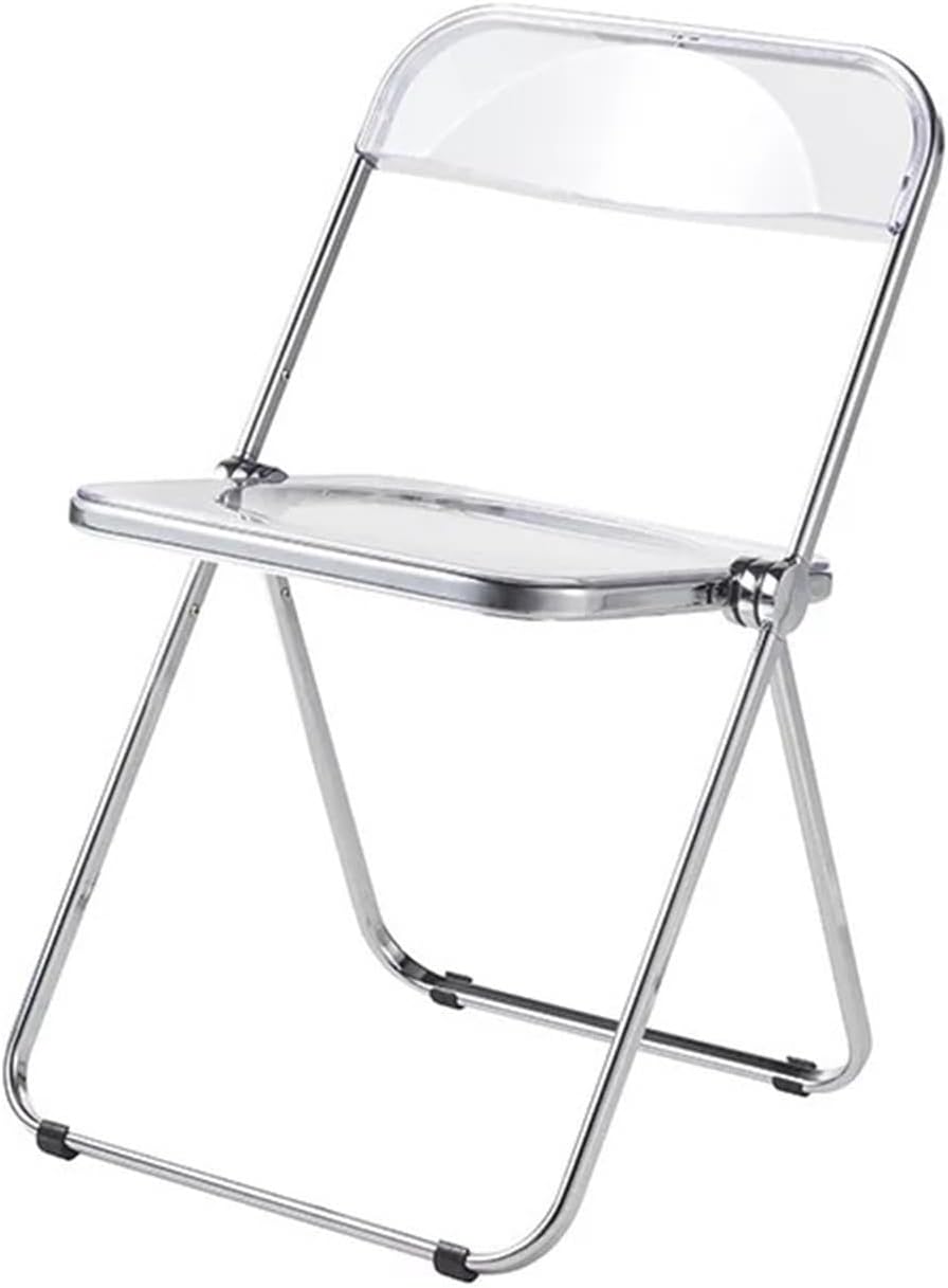 Transparent Chair Stackable Plastic Living Room Seat Party Camping ChairMakeup (Color : Yellow) (Clear)