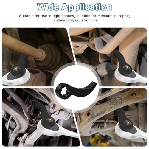 Image of STHIRA Pry Bar Adaptor Head, Heavy-Duty Steel, 1 /2 Inch Star Socket | Lever Extension for Tyre Changer Tasks, Helps Reach Tight Assemblies, Universal Ball Type Fit, Steel Build, Workshop Use