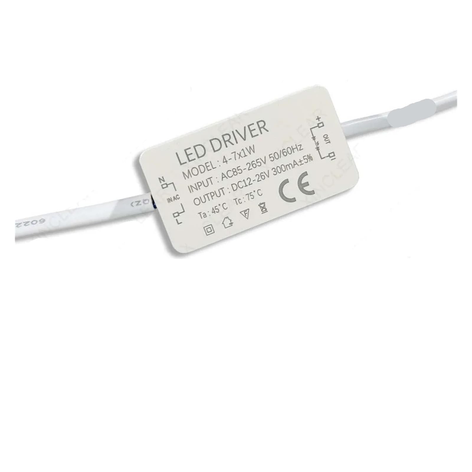 PWANUIGTE LED Driver 300mA 600mA 900mA Power Supply 220V to DC for Lighting 3W 4-7W 8-12W 12-18W 18-25W 25-36W Transformer(4-7x1W-PC)