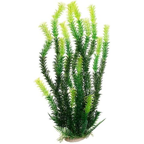 Mayitr 17" Plastic Water Plant for Aquarium Fish Tank Ornament, Rhodo Green Cover