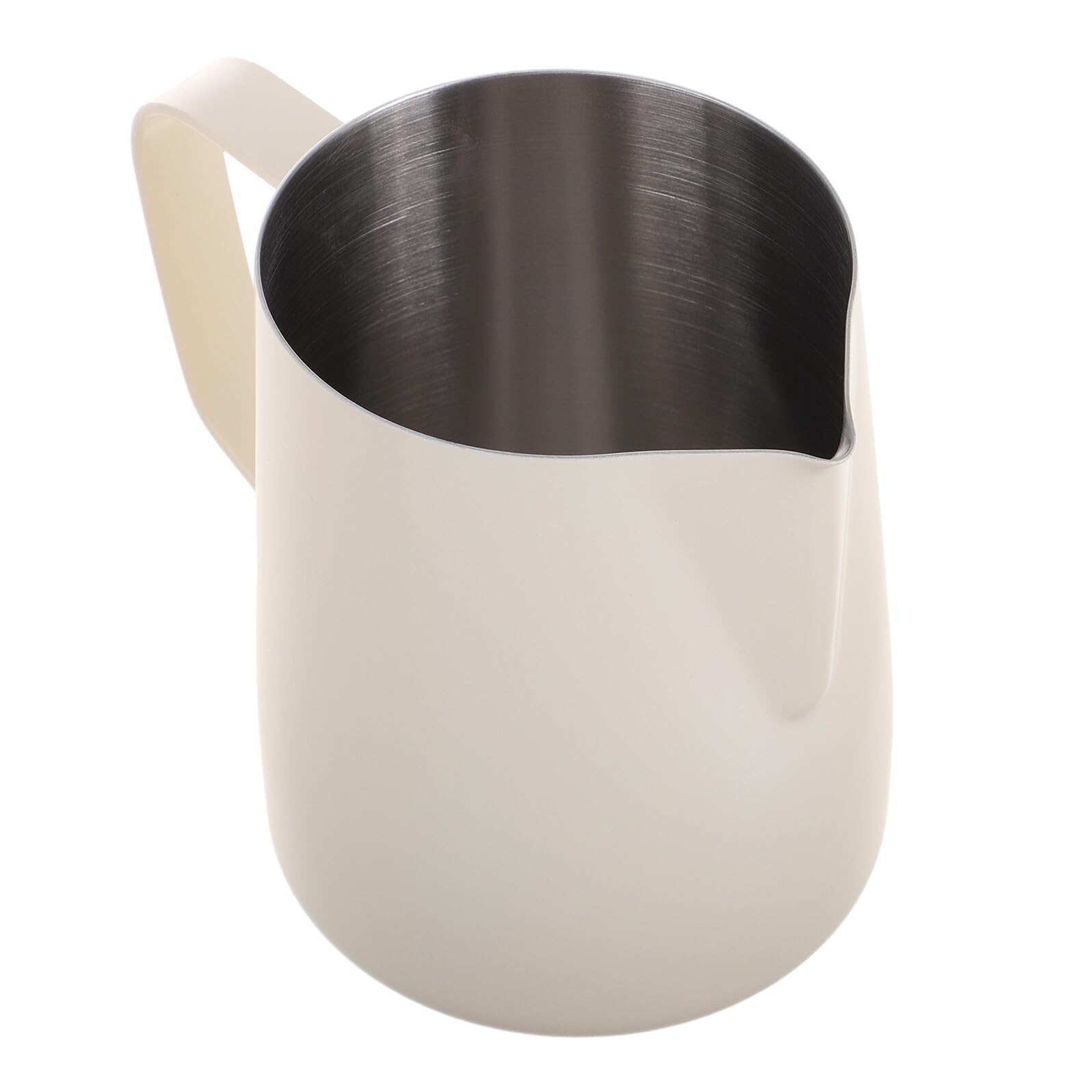 Stainless Steel Milk Frothing Pitcher 350ml with Scale Mark for Espresso Machine Latte Art Coffee Steaming Jug White