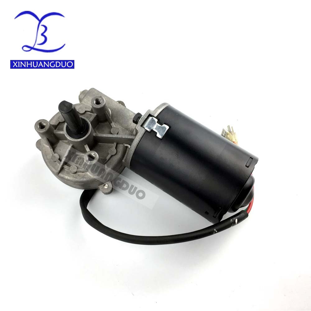 XINHUANGDUO 100rpm GW6280 DC 24v 4A high torque worm gear reducer motor Min Worm Gear Motor wiper barbecue grill motor turn Left D shaft