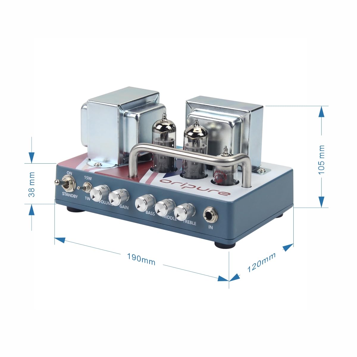 OriPure OA-H15 15W Amplificatore per chitarra interamente a valvole, amplificatore per chitarra fatto a mano, con spina UE