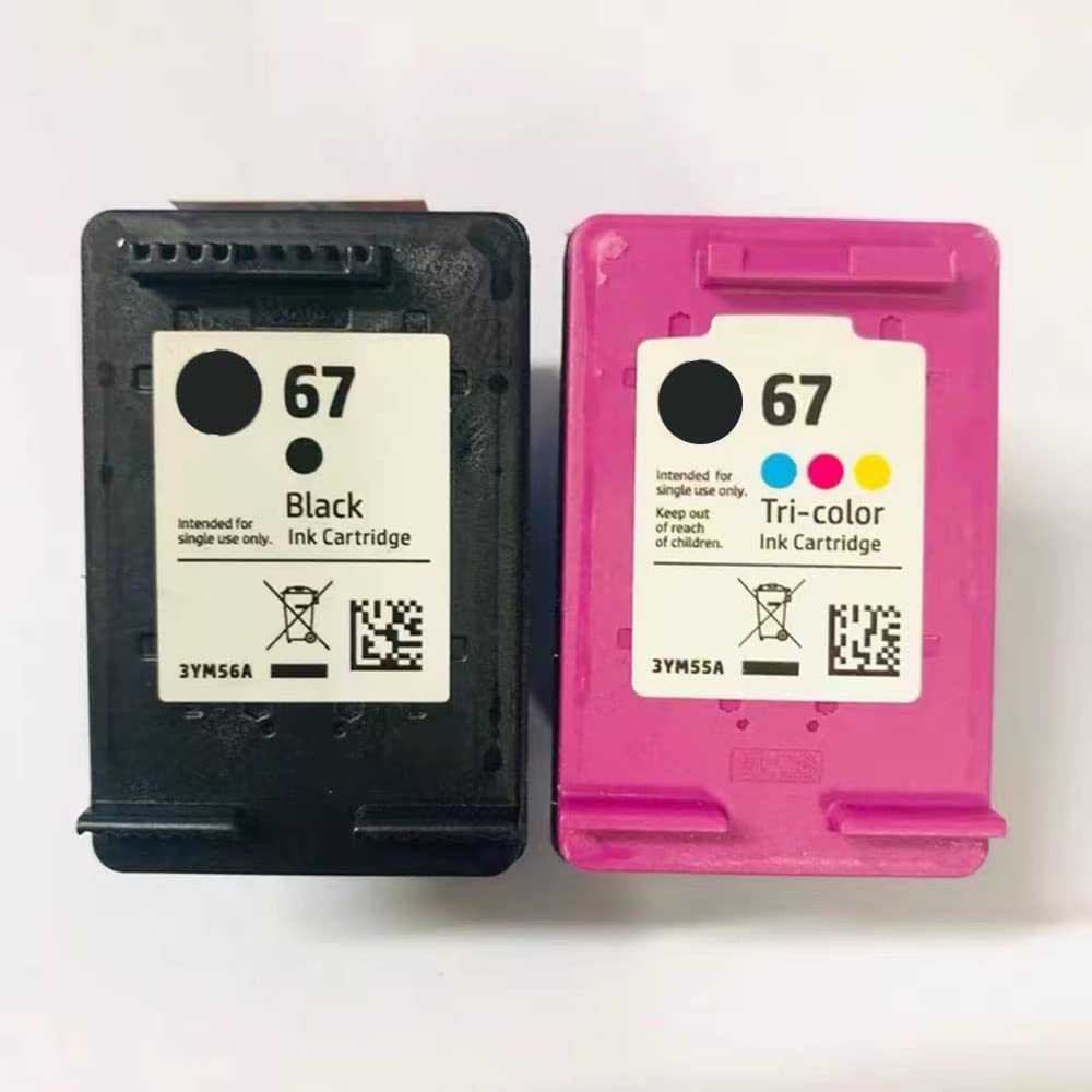 LEBOK for HP 67 | 3YM56A and 3YM55A | 2 Ink Cartridges | Black and Tri-Color