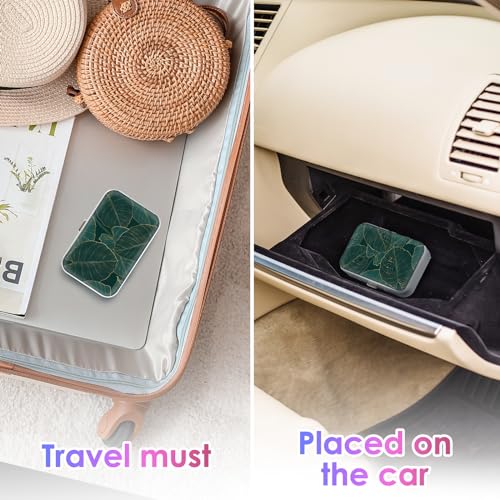 Image of Gerkia Dental Floss Portable Case, Easy to Store Floss Picks of Various Sizes, Portable Dental Floss Dispenser is Perfect for Travelling, Hotels, Dinners, Appointments.Emerald Green Leaf