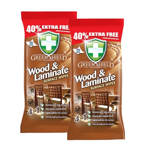 Zopper Wood & Laminate Surface Wipes (2 x 70 Large Wipes) - Degreases & Removes Odours | Extra-Strong Stain Removal | Resealable Packs Fits Flat Mop/Sweeper