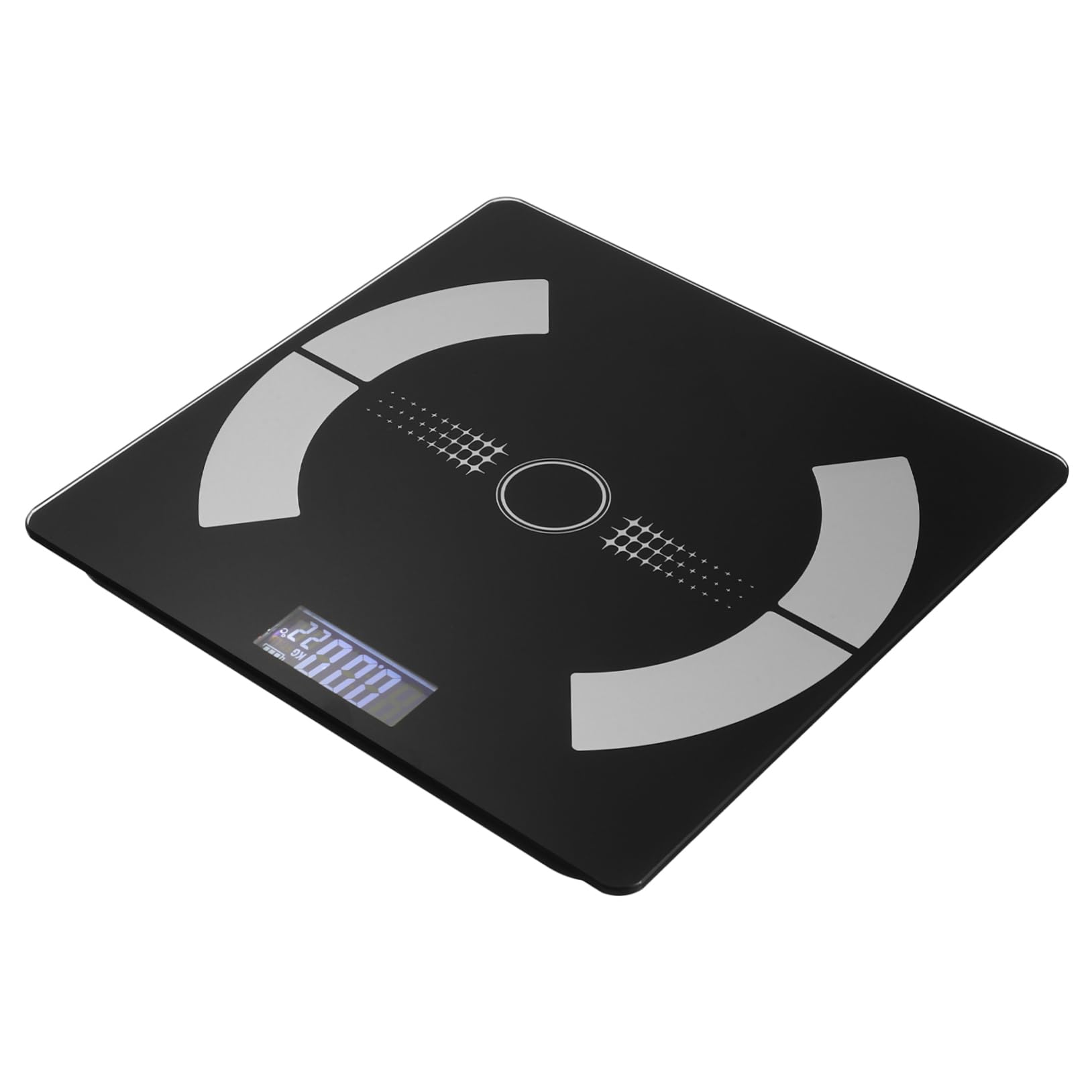 Báscula Digital para Peso y Grasa Corporal Negra de Vidrio | Carga Usb, Pantalla Digital de Lectura Clara, Uso Doméstico para Control de Salud y Fitness