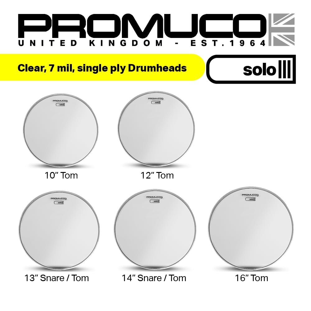 Solo Peau de tambour transparente 30,5 cm – Couche simple de 7 mm pour un son clair et vif