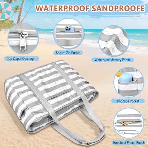 Image of Extra Large Beach Bags for Women Waterproof Sandproof Beach Tote Bag